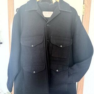 Filson Men's Mackinaw Black Wool Field Jacket